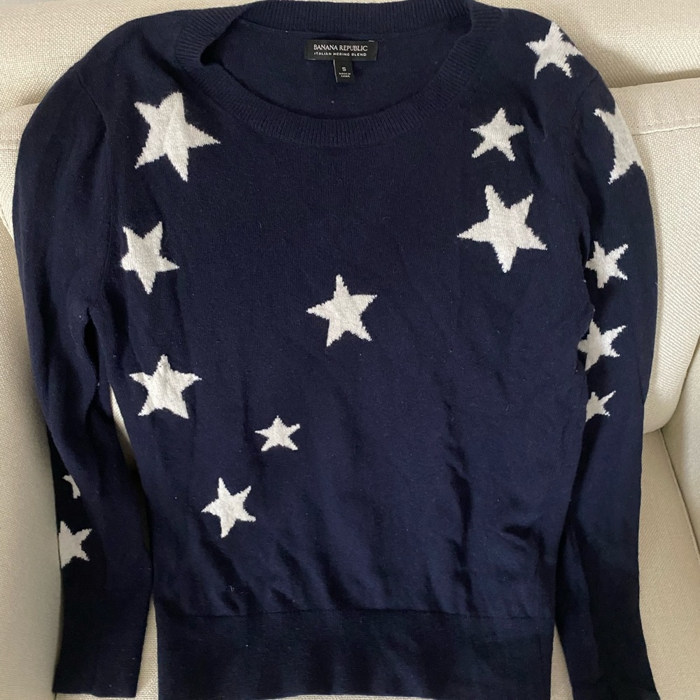 Banana Republic Italian Merino Wool Blend Star Sweater
